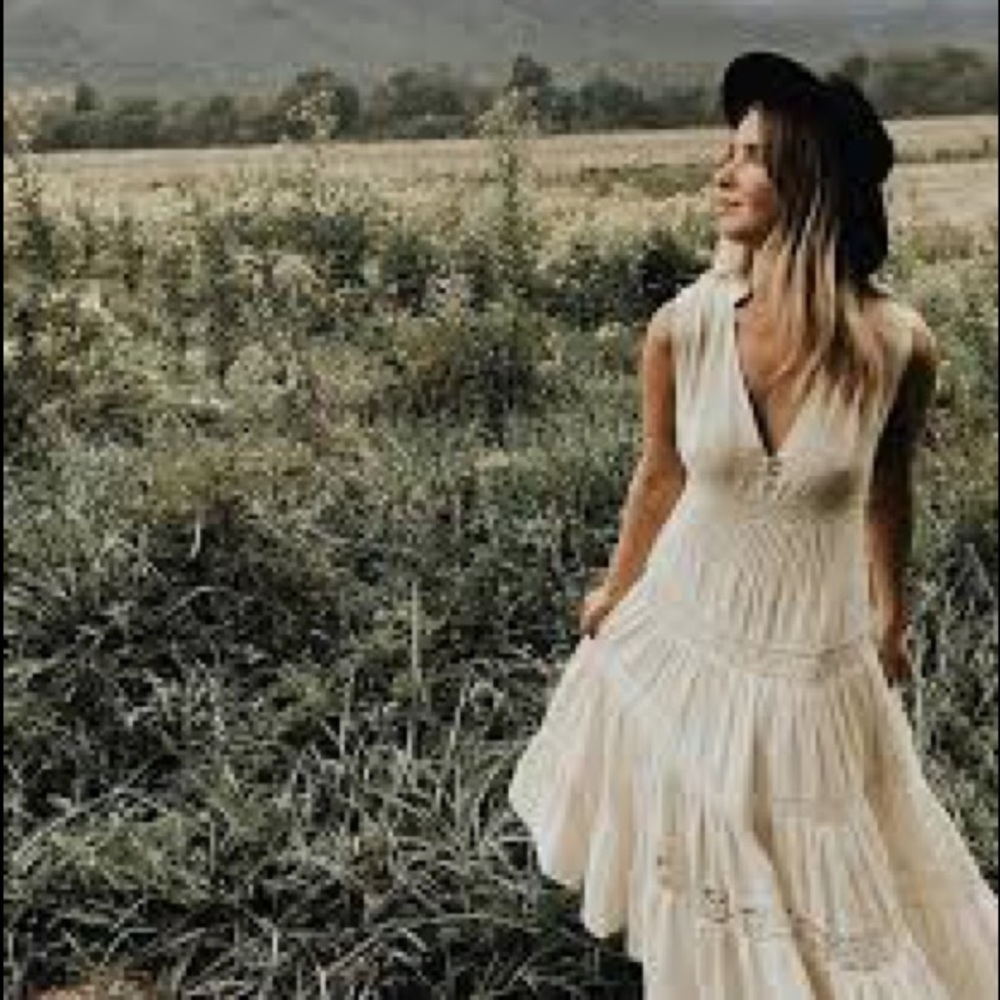 Spell Doe Eyed Midi Dress in Cream - Picture 3 of 16